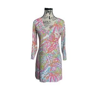 Lilly Pulitzer‎ Womens The Christie Dress Sz S Scuba to Cuba Hot Pink Resort